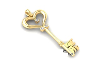 key love pendant 417 jewelry fashion accessories gold diamond man men woman women unisex design fengshui pendants 3d print model - Mito3D