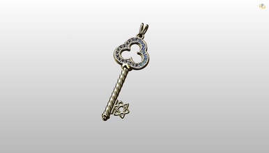 key pendant jewelry gold printable diamonds fashion pendants 3d print model - Mito3D