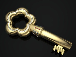 anahtar kolye yeni model altın gem mücevher düğün 3d baskı Gümüş elmas yazdırılabilir moda takı 3d print model - Mito3D