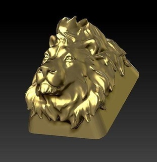 keycap lion keycaps metal metalcasting beast keyboard mx cherry diy gold sculpture art statue 3d print model - Mito3D