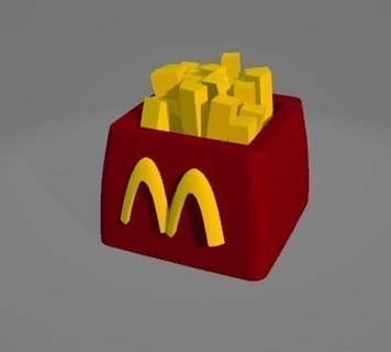 keycap mcdonalds fries keycaps mx cherry food diy art 3d print model - Mito3D