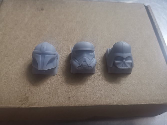 keycap guerre stellari pacco 3 keycaps guerra stellare vader soldato mondo mandalorian stormtrooper gioco giocattolo giocattoli darthvader giochi 3D print model - Mito3D