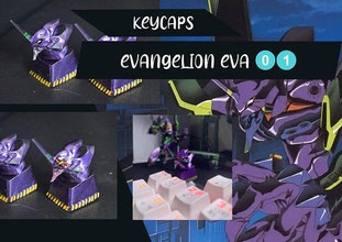 keycaps evangelion eva01 keyboard pc games toys game accessories 3d print model - Mito3D