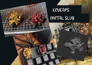 keycaps tanque metal lesma teclado jogos brinquedos acessórios 3d print model - Mito3D