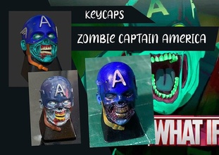 keycapscaptainamerica zombie captain america is it keycap marvel iron man games toys game accessories 3d print model - Mito3D