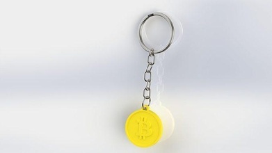 keychain bitcoin 3d 3dprinting blockchain doge eth mining coin 3dmodel accesoris hobby diy 3d print model - Mito3D