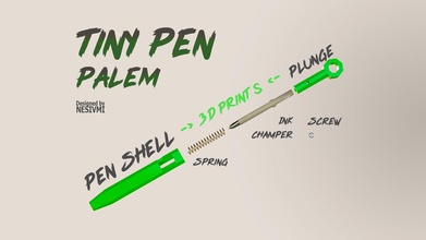 portachiavi penna piccola di stampa 3d modello palem hobby-fai da te keychain pen piccolo mini chiave kalem baski yazici hobby il fai mano strumenti utensili a 3d print model - Mito3D