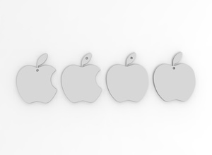 anahtarlık in şekil of a kemerli elma ayarlamak biblo telefon bilgisayar akıllı meyve anahtar bibelot kolye jeton işaret jetton sayaç yazdır araç dizüstü tablet hobi kendin yap 3d print model - Mito3D