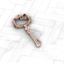 kilit görevlisi yavru kedi anahtar anahtarı kolye takı altın 14k 18k 3d print model - Mito3D