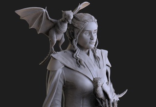 khaleesi de la mode art sculpture statue femme belle gameofthrones d'autres corps 3d print model - Mito3D