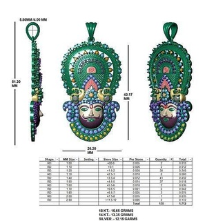 khatushyam pendent ramapir god jewelry jewellery pendants khatushyamji art sculpture religion pendant indian 3d print model - Mito3D