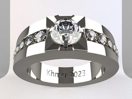 Khmer yüzükler elmas yüzük takı altın yazdırılabilir gümüş mücevher düğün platin moda güzellik evlilik Sanat 3d print model - Mito3D