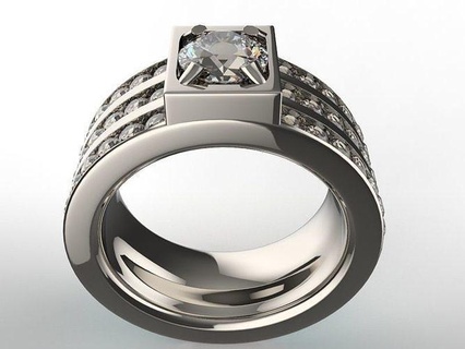 Khmer anneaux noble bague bijoux or diamant imprimable argent bijou mariage gemme platine sterling mode conception luxe art 3d print model - Mito3D