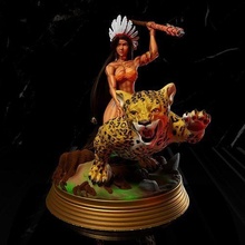 kianumaka mana mesa mini rpg juego jaguar diosa martillo guerra nativo americano miniatura mazmorras dragones dnd hobbie mitología brasileño Brasil Arte 3d print model - Mito3D