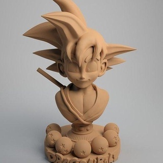 niño goku busto esfera dragón anime sayajin continuar manga Arte esculturas 3d print model - Mito3D