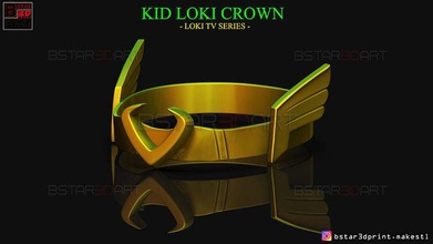 kid loki crown - tv series 2021 marvel comics helmet mask cosplay halloween ironman lady variant sylvie laufeydottir costume games toys 3d print model - Mito3D