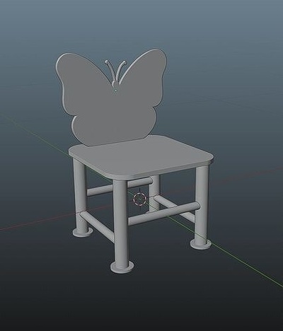 kinder schmetterling stuhl kind mädchen schemel klein sitz design zimmer tabelle sessel möbel stühle kinderstuhl schmetterlinge dekor haus 3d print model - Mito3D