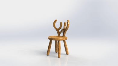 crianças de design da cadeira a casa madeira móveis o minimalista retro idade escandinavos natureza arte 3d print model - Mito3D