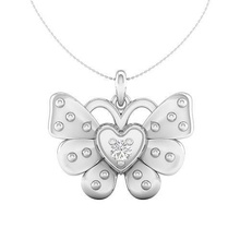 kids pendant jewelry platinum gem gold silver printable jewellery gift birthday diamond necklace shining pendants butterfly 3d print model - Mito3D