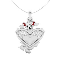 Kinder Anhänger Schmuck druckbar Diamant Gold Silber Halskette Hochzeit Juwel Sterling Weiß brillant Platin wertvoll Herz 3d print model - Mito3D