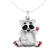 kids pendant jewellery printable diamond gold silver necklace pendants jewelry baby panda wedding jewel sterling white brilliant platinum precious 3d print model - Mito3D