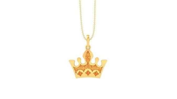 kids pendant - 38 crown printable gem silver necklace jewel jewellery diamond gold jewelry pendants charms ultra light wt 3d print model - Mito3D