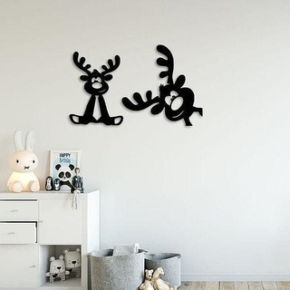 kids room wall decoration deer baby art 2d printing decor silhouette funny fun kid family furniture deco cartoon house 3d print model - Mito3D