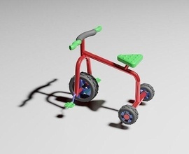 kinder dreirad kind spiel spielzeug park baby abspielen zyklus karikatur bereit schule toon niedlich film foto realistisch fahrrad mode 3d print model - Mito3D