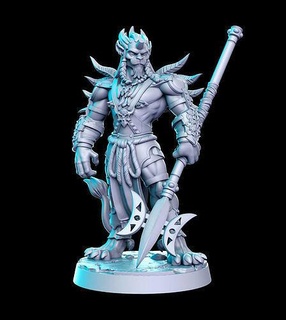 kihmari final fantasy 32mm pre-supported 3d print miniature miniatures figurines dnd dungeon dragons heroquest futuristic sculpture printable cloud remake character games toys board 3d print model - Mito3D