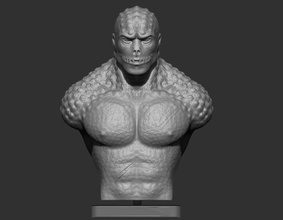 killer croc bust dc universe batman gotham sculpt art sculptures 3d print model - Mito3D