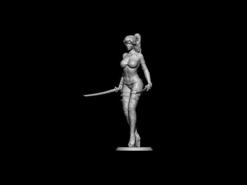 killer instinct girl statue samurai sculpture japan figure bladed weapon art sculptures 3D print model - Mito3D