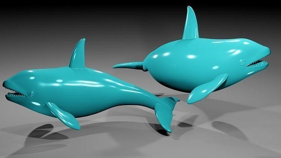 asesino ballena 3d impresión tiburón animal pez ballenas submarino Oceano acuático agua orca mar vida salvaje Arte esculturas 3d print model - Mito3D