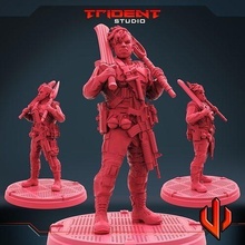 killer group of figures guns art toys hero miniatures sculpture tabletop games board 3d print model - Mito3D