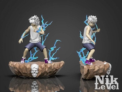 killua zoldyck hunter x 3d printable anime manga character male man human gon art sculptures 3d print model - Mito3D
