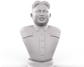 kim jong retrato kim corea norte presidente presidencial políticos político líder 3dprintable kim3dprintablesculpt dictador escultura arte esculturas supremo 3d print model - Mito3D