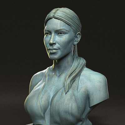 kim kardashian berühmtheit kanye westen hollywood skulpturen berühmt büste schauspielerin beyonce erpel jay bieber tv jenner frau darsteller kunst 3d print model - Mito3D