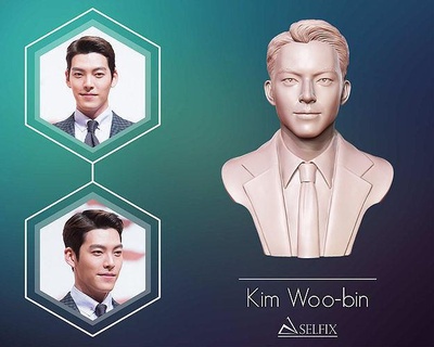 Kim woo bin portrait sculpture monochrome acteur art sculptures coréen courtiser poubelle 3d print model - Mito3D