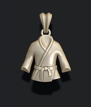 kimono pendente marziale indossare formazione judo jiujitsu karatè kata jujitsu sport taekwondo uniforme kimano kung fu gioiello gioielleria stampabile argento 14k ciondoli 3d print model - Mito3D