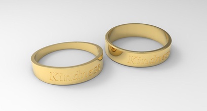 gentilezza coppia squillare oro 24k lucidato gioielleria nozze moda elegante stampabile splendente lusso dito anelli 3d print model - Mito3D