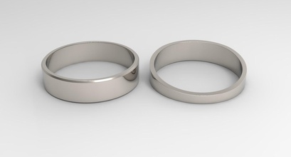 amabilidad Pareja anillo platino pulido Moda joyería joya Boda aislado oro negocio firmar dedo grabado anillos 3d print model - Mito3D
