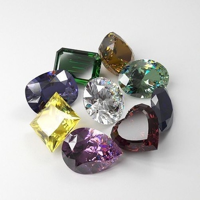 tipi of prezioso calcolo tagliare gemme gioielleria diamante rubino zaffiro smeraldo citrino topazio granato berillo pietre sfaccettatura gemma sri taglio bordo 3d print model - Mito3D