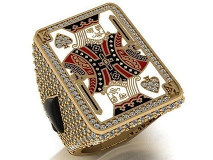 re asso of picche squillare oro gioielleria stampabile diamante pendente shayeste design cad zbrush poker cuore anelli argento 3d print model - Mito3D
