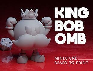 König bob omb Super Mario 3d drucken Modell Pfirsich Bowser Anime Manga Miniatur Spiel luigi Kröte Kingbobomb Kingbob Spiele Spielzeuge 3d print model - Mito3D