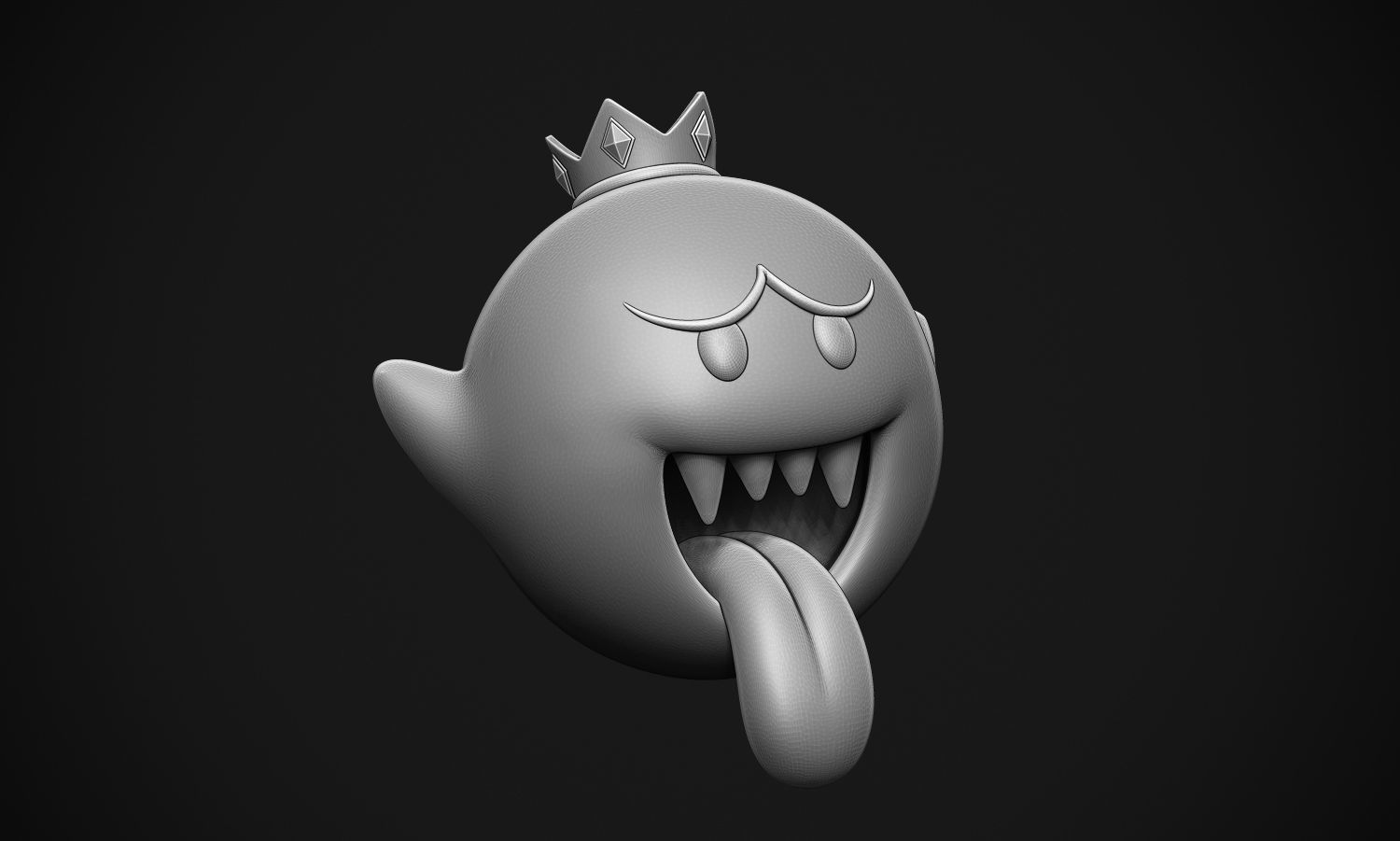rey abucheo súper mario fantasma villano teresa enojado diddleys corona nintendo juegos juguetes 3D print model - Mito3D
