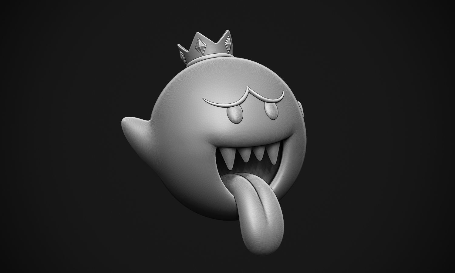 king boo super mario ghost villain teresa boos diddleys crown nintendo games toys 3D print model - Mito3D