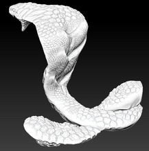 könig kobra ophiophagus hannah proteroglyphe schlange python fang gift dschungel wald indien böse rahmen reptil 3d druckbar drucken cnc schmuck 3d print model - Mito3D