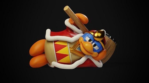 king dedede lounging nintendo kirby switch smash bros hammer figure print videogame statue printable ultimate art sculptures 3d print model - Mito3D