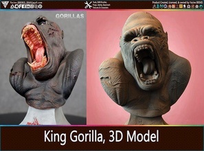 re gorilla 3d modello animale scimmia mammifero kong natura scimpanzé scultura giungla silverback bestia collezione statua giocattoli giochi 3d print model - Mito3D