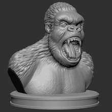 kral kong heykel godzilla kafatası ada film aksiyon şekil büst maymun gorila yazdır 3d canavar dev sanat heykeller 3d print model - Mito3D