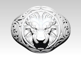 king lion ring carving man lioin tiger cat wildcat puma animal jewel silver gold kitten nature gem pet bike harley bvlgari jewelry rings 3d print model - Mito3D